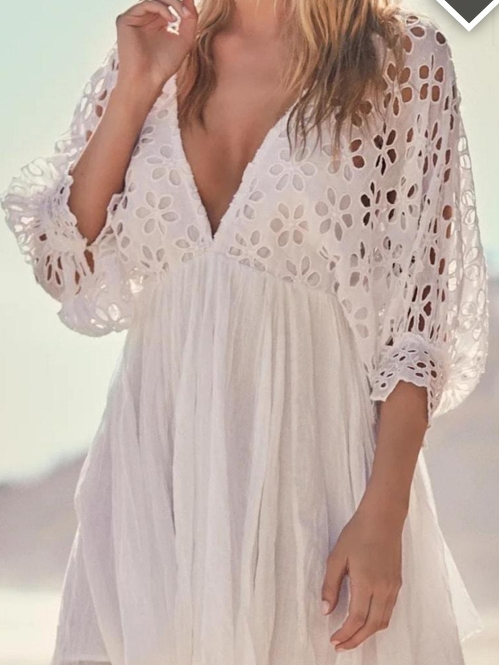 White Crochet (Cover-Up) Dress - Women Swim